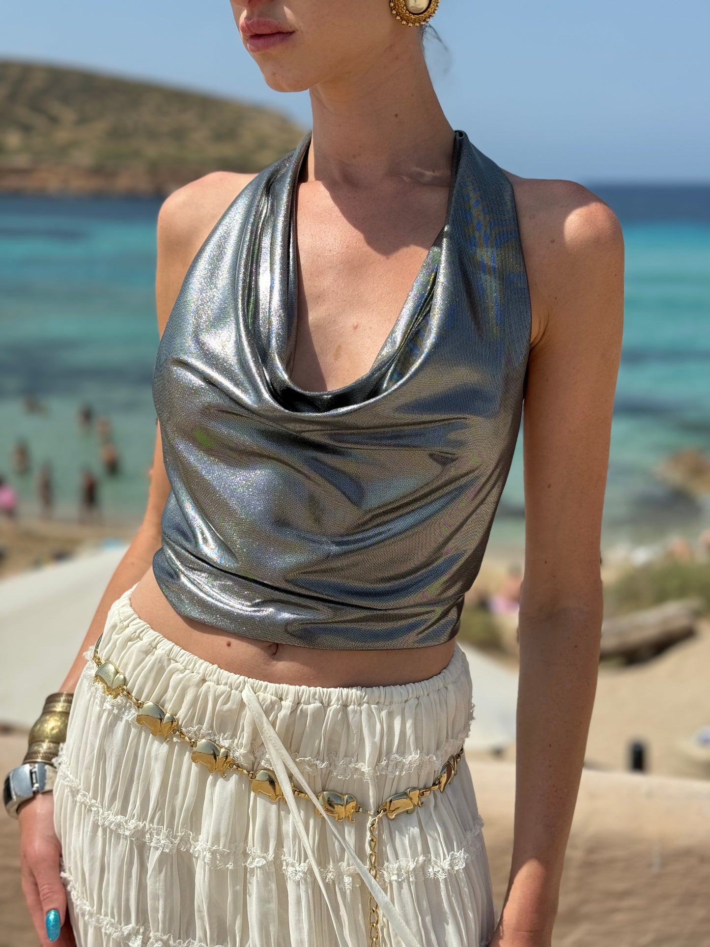 ʼMoonflash Ibizaʼ high-glam halter top one size