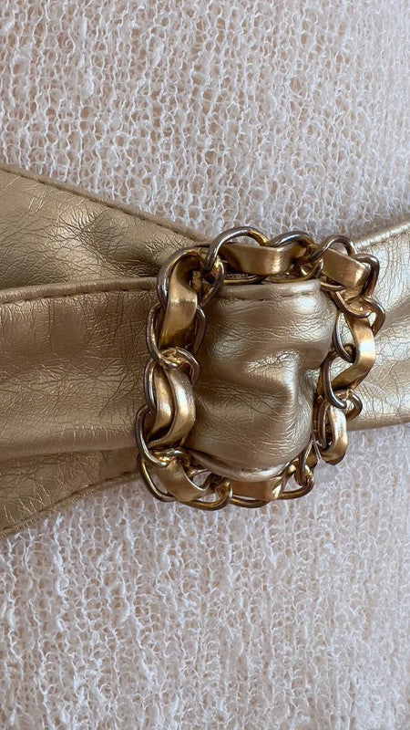Y2K Style Gold-Colored Trendy Belt (2000s Inspired)