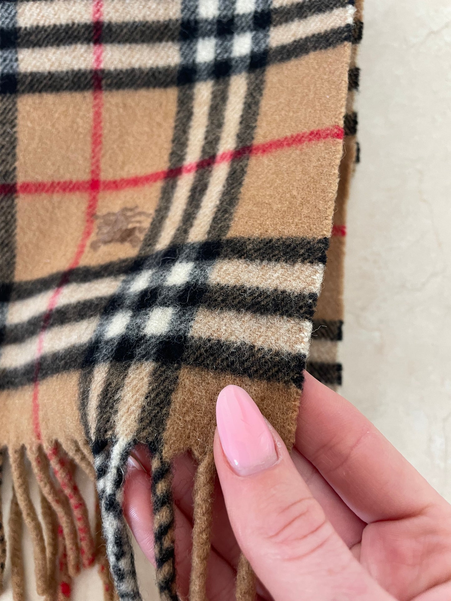 Vintage Burberry 100% Wool Scarf in Brown – 160 cm