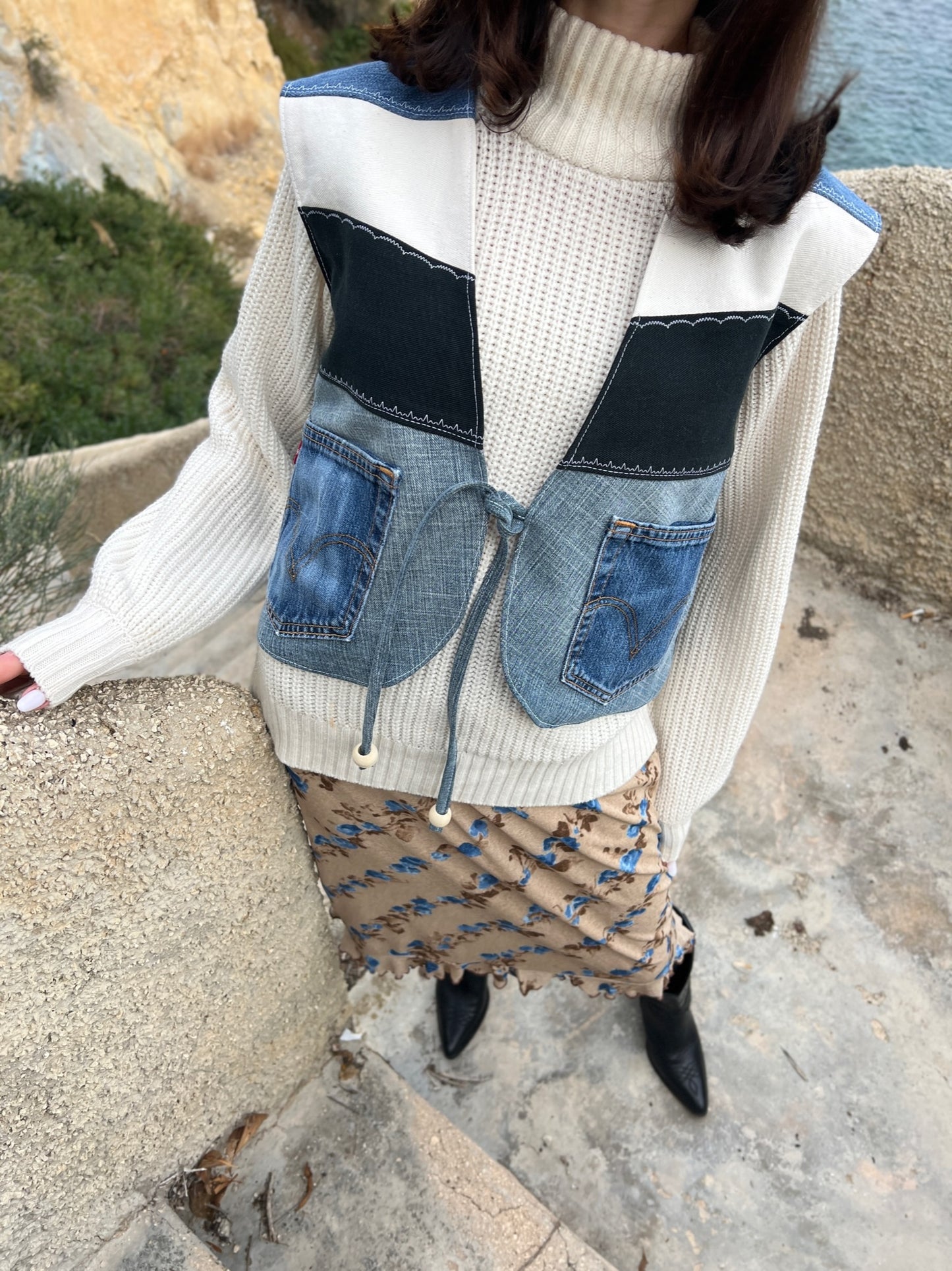 'Denim Addition' Upcycled Vest Collection one size