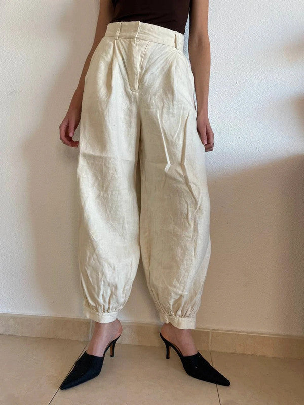 Shona Joy Linen Wide-Leg Pants – Size XS-S, Beige