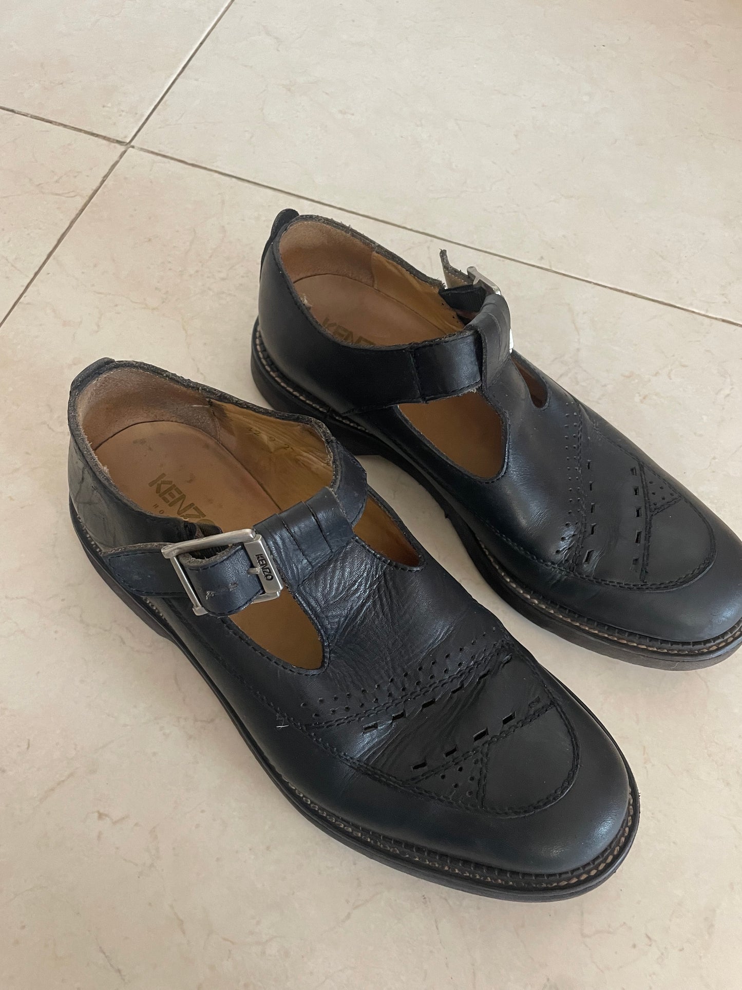 Vintage Trendy Kenzo Man Leather Shoes - Size 42