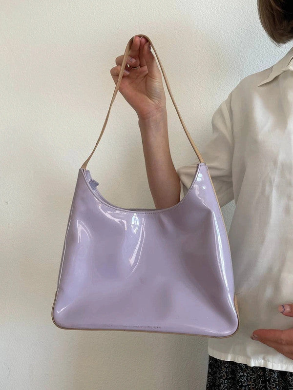 Stylish Vintage Lilac Patent Bag - Perfect for Summer