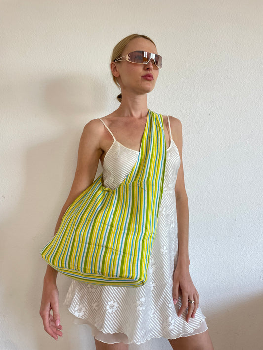 Vintage Colorful Cotton Summer Tote Bag