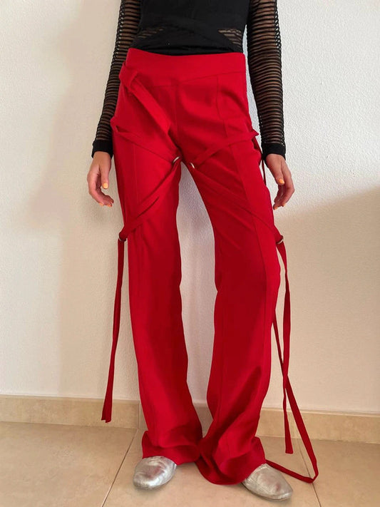 Trendy Bright Red Pants by I.AM.GIA: Size S