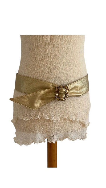 Y2K Style Gold-Colored Trendy Belt (2000s Inspired)