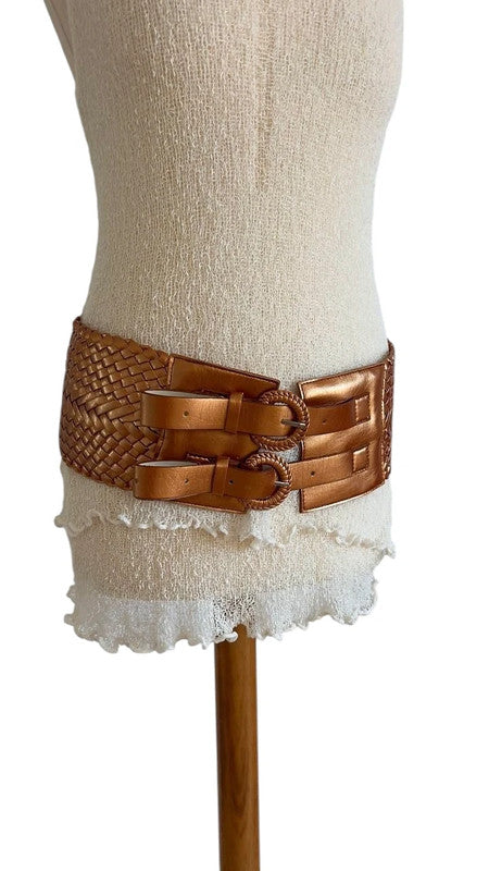 Y2K Vintage Wide Belt Brown Original 2000s